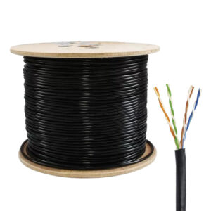 CABLE UTP TEKLINK CAT5E - EXTERIOR - 24 AWG - 305M 100% COBRE DOBLE FORRO COLOR NEGRO