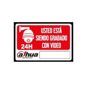 ROTULO DE ADVERTENCIA DE  CCTV GRABANDO DAHUA COLOR ROJO O AZUL - Imagen 1
