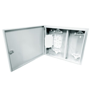 PATCH PANEL FIBRA OPTICA, EXTERIOR MONTAJE EN PARED, 24 HILOS GRIS, 450X380X 90MM (ODF) TEKLINK