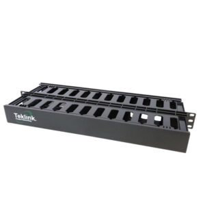 ORGANIZADOR CABLE HORIZONTAL RANURADO 1U - DOBLE LADO - TEKLINK