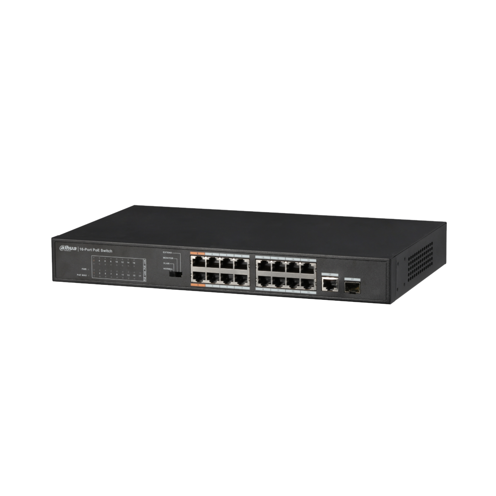 SWITCH DAHUA POE 17 P (16 POE 10/100 + 1P 10/100/1000 + 1 SFP) MONTAJE ...