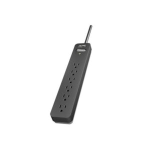REGLETA PROTECTOR DE PICOS 6 TOMAS 120V 3FT COLOR NEGRO APC-PE63