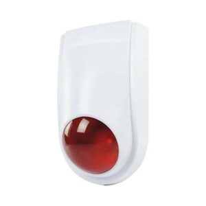 SIRENA PARA EXTERIOR CON LUZ ESTROBO ROJA    102 DECIBELIOS MARCA TEKLINK
