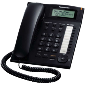 TELÉFONO PANASONIC NEGRO  KX-TS880B (MANOS LIBRES, JACK 2.5MM, AGENDA, CALLER ID
