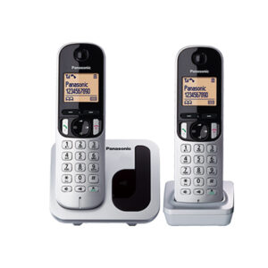 Teléfono inalámbrico Panasonic, CID, Altavoz, DECT, 2 auriculares, Blanco
