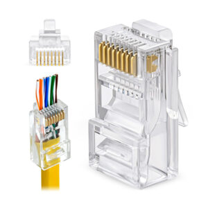 CONECTOR RJ45 CAT6 MACHO PASS THROUGH 1.2MM BOLSA 100 PCS - MP-8P8C-6PST