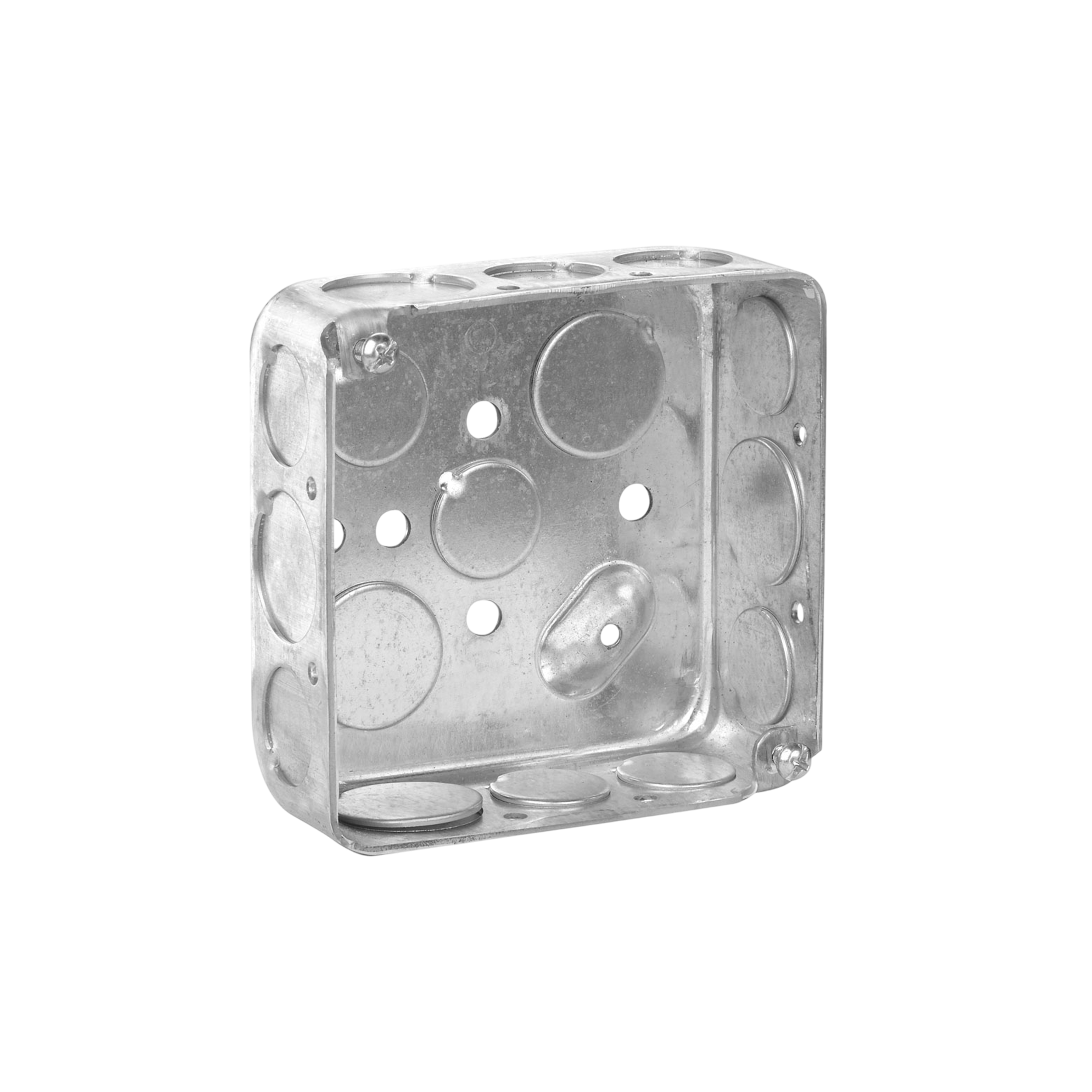 CAJA CUADRADA METAL CON ORIFICIOS 1/2 + 3/4 TORNILLO TIERRA 52151-1/2&3/4