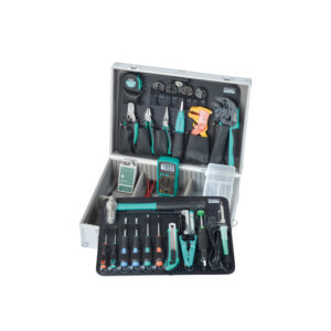 MALETA KIT HERRAMIENTAS PROSKIT RED INCLUYE TESTER MARTILLO CAUTIN DESATORNILLADORES Y MASPK-4302AI